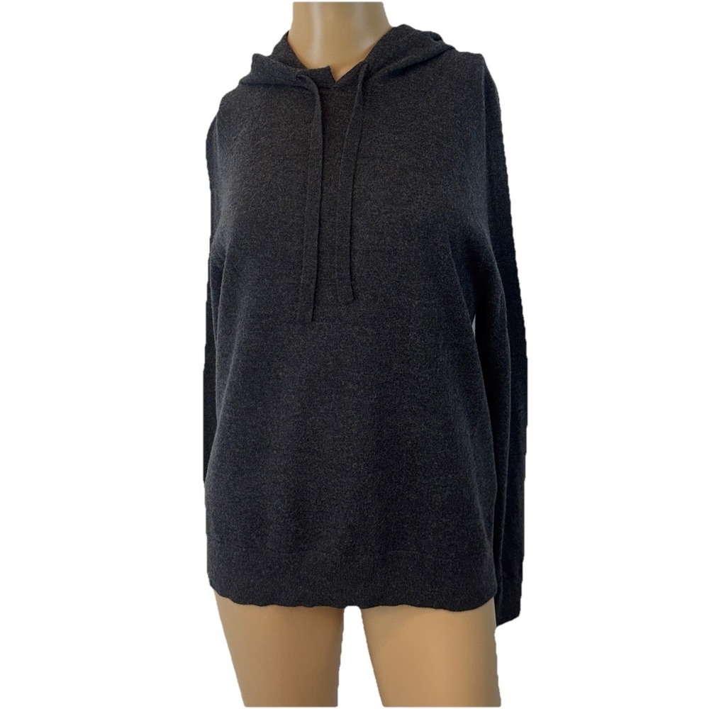 Banana Republic Italian 100% Merino Wool Blend Sweater Grey Hoodie Pullover Sz S